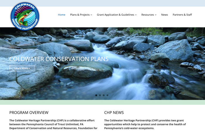 Screen shot of the Coldwater Heritage Partnership website